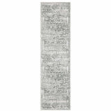 2' X 8' Gray And Ivory Oriental Printed Stain Resistant Non Skid Runner Rug - Homeroots - Flyclothing LLC