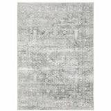 5' X 7' Sage Green Grey Ivory And Silver Oriental Printed Stain Resistant Non Skid Area Rug - Homeroots - Flyclothing LLC