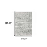 8' X 10' Sage Green Grey Ivory And Silver Oriental Printed Stain Resistant Non Skid Area Rug - Homeroots - Flyclothing LLC