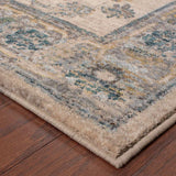 10' X 13' Ivory Blue Gold And Grey Oriental Power Loom Stain Resistant Area Rug - Homeroots - Flyclothing LLC