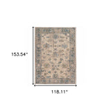 10' X 13' Ivory Blue Gold And Grey Oriental Power Loom Stain Resistant Area Rug - Homeroots - Flyclothing LLC