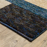 8' Runner Blue and Beige Geometric Power Loom Runner Rug - Homeroots - Flyclothing LLC
