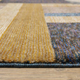 8' Runner Blue and Beige Geometric Power Loom Runner Rug - Homeroots - Flyclothing LLC