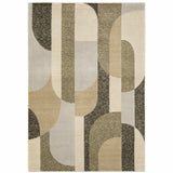 3' X 5' Brown and Ivory Geometric Power Loom Area Rug - Homeroots - Flyclothing LLC