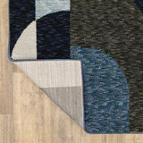 8' Runner Blue and Ivory Geometric Power Loom Runner Rug - Homeroots - Flyclothing LLC