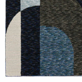 8' Runner Blue and Ivory Geometric Power Loom Runner Rug - Homeroots - Flyclothing LLC