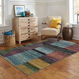 3' X 5' Purple and Red Geometric Power Loom Area Rug - Homeroots - Flyclothing LLC
