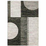 10' X 13' Gray and Ivory Geometric Power Loom Area Rug - Homeroots - Flyclothing LLC
