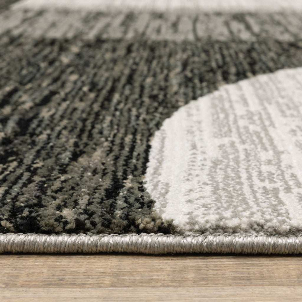 10' X 13' Gray and Ivory Geometric Power Loom Area Rug - Homeroots - Flyclothing LLC