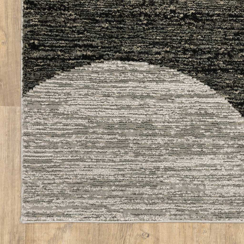 8' Runner Gray and Ivory Geometric Power Loom Runner Rug - Homeroots - Flyclothing LLC