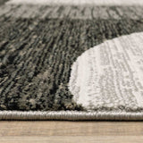 8' X 11' Gray and Ivory Geometric Power Loom Area Rug - Homeroots - Flyclothing LLC
