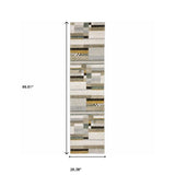 8' Runner Black and Gray Geometric Power Loom Runner Rug - Homeroots - Flyclothing LLC