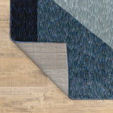 8' Runner Blue Purple Grey and Teal Geometric Power Loom Runner Rug - Homeroots - Flyclothing LLC