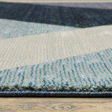 8' X 11' Blue Purple Grey and Teal Geometric Power Loom Area Rug - Homeroots - Flyclothing LLC