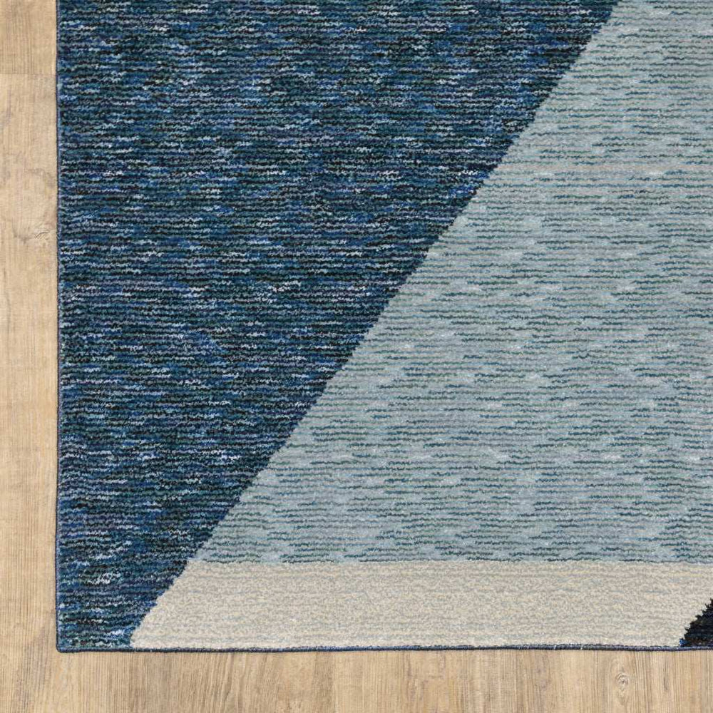 8' X 11' Blue Purple Grey and Teal Geometric Power Loom Area Rug - Homeroots - Flyclothing LLC