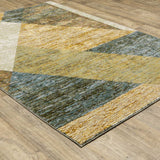 10' X 13' Blue and Beige Geometric Power Loom Area Rug - Homeroots - Flyclothing LLC