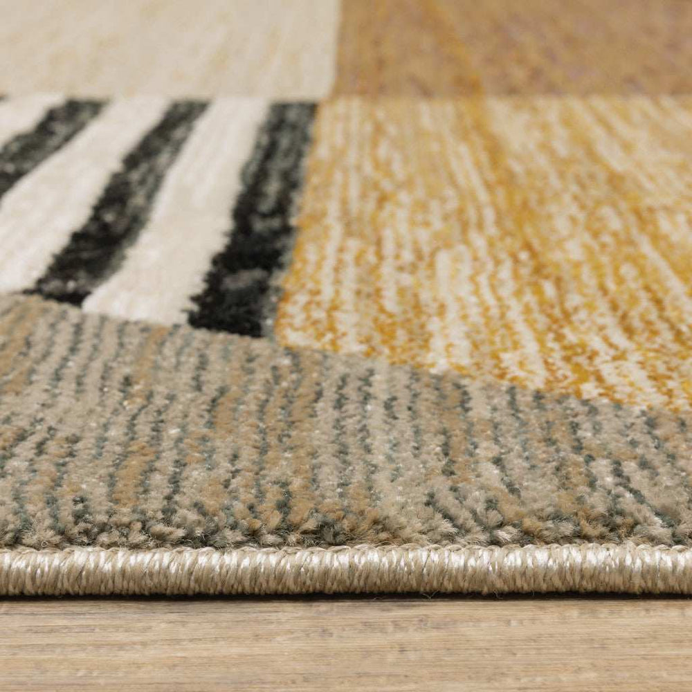 9' X 12' Blue and Beige Geometric Power Loom Area Rug - Homeroots - Flyclothing LLC