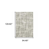 8' X 11' Grey And Ivory Abstract Shag Power Loom Stain Resistant Area Rug - Homeroots - Flyclothing LLC