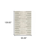 8' X 11' Ivory And Grey Geometric Shag Power Loom Stain Resistant Area Rug - Homeroots - Flyclothing LLC