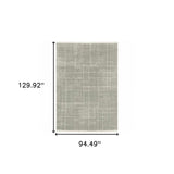 8' X 11' Grey And Ivory Geometric Shag Power Loom Stain Resistant Area Rug - Homeroots - Flyclothing LLC