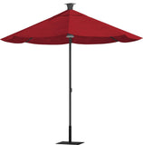 9' Red Sunbrella Octagonal Lighted Market Patio Umbrella with USB and Solar Power - Homeroots - Flyclothing LLC