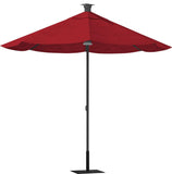 9' Red Sunbrella Octagonal Lighted Market Patio Umbrella with USB and Solar Power - Homeroots - Flyclothing LLC