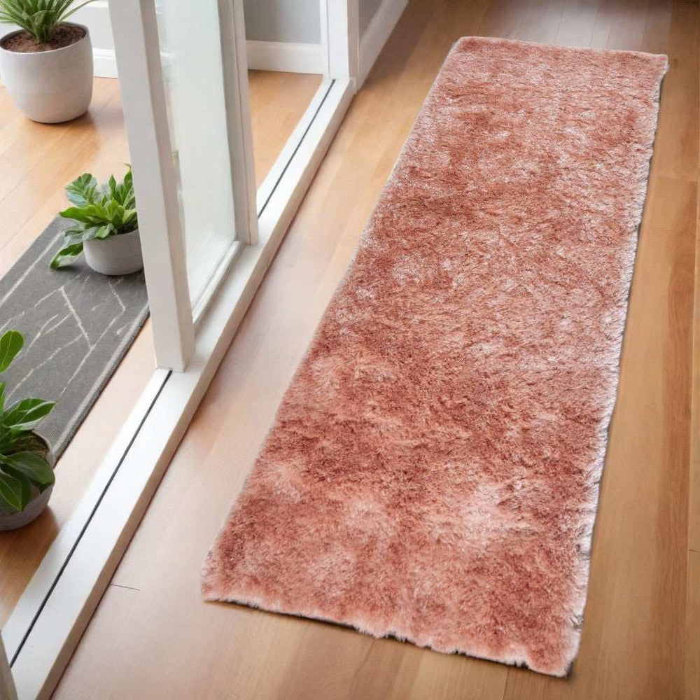 6' Pink Shag Tufted Handmade Runner Rug - Homeroots - Flyclothing LLC