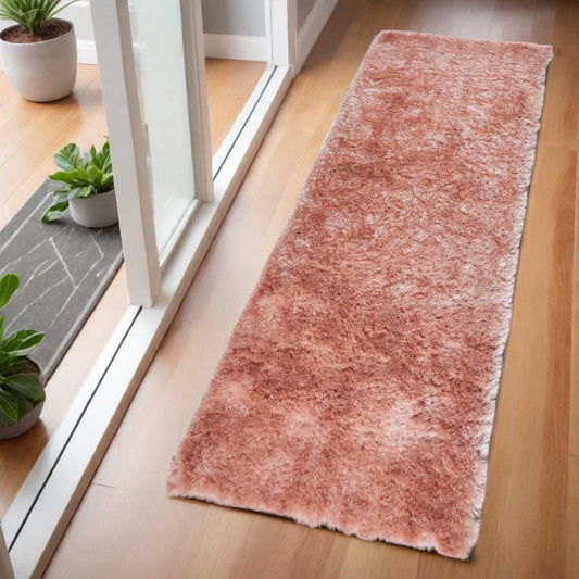 6' Pink Shag Tufted Handmade Runner Rug - Homeroots - Flyclothing LLC