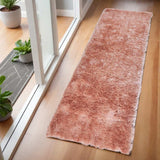 6' Pink Shag Tufted Handmade Runner Rug - Homeroots - Flyclothing LLC