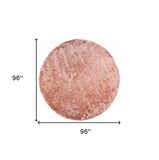 8' Pink Round Shag Tufted Handmade Area Rug - Homeroots - Flyclothing LLC
