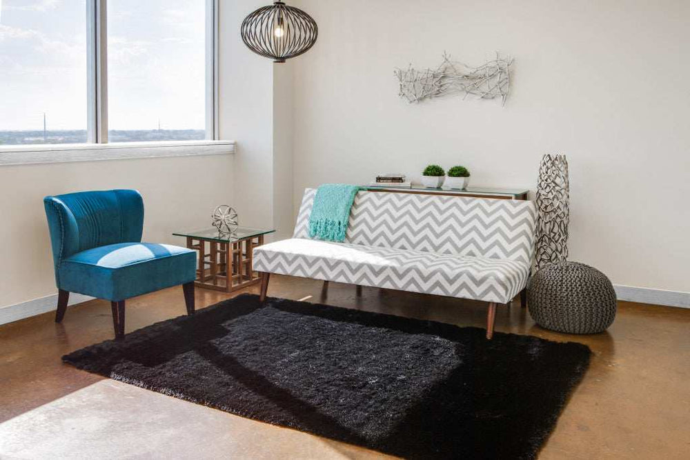 2' X 3' Black Shag Tufted Handmade Area Rug - Homeroots - Flyclothing LLC