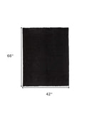 4' X 6' Black Shag Tufted Handmade Area Rug - Homeroots - Flyclothing LLC