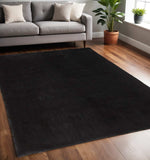 5' X 8' Black Shag Tufted Handmade Area Rug - Homeroots - Flyclothing LLC