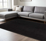 8' X 10' Black Shag Tufted Handmade Area Rug - Homeroots - Flyclothing LLC