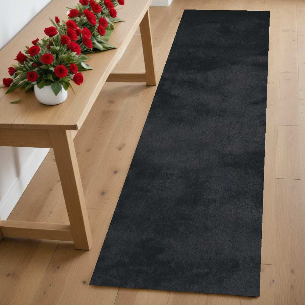 6' Runner Black Shag Hand Tufted Runner Rug - Homeroots - Flyclothing LLC