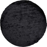 8' Black Round Shag Tufted Handmade Area Rug - Homeroots - Flyclothing LLC