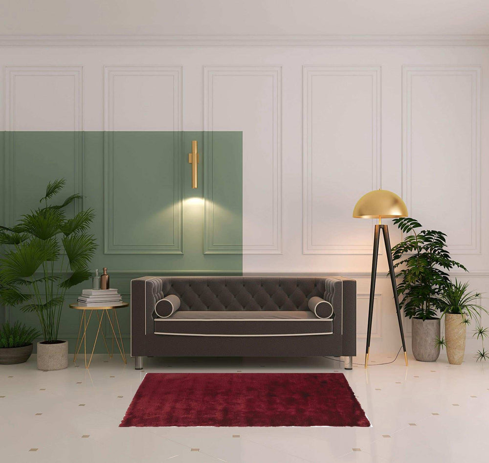 4' X 6' Red And Purple Shag Tufted Handmade Area Rug - Homeroots - Flyclothing LLC