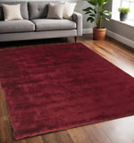 5' X 8' Red And Purple Shag Tufted Handmade Area Rug - Homeroots - Flyclothing LLC