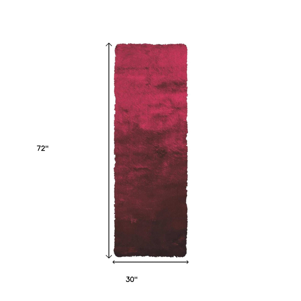 6' Merlot Shag Hand Tufted Runner Rug - Homeroots - Flyclothing LLC