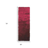 6' Merlot Shag Hand Tufted Runner Rug - Homeroots - Flyclothing LLC