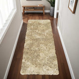 6' Taupe Shag Hand Tufted Runner Rug - Homeroots - Flyclothing LLC
