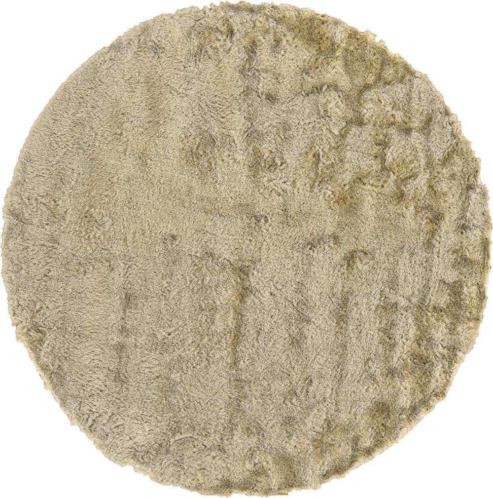 10' Tan And Taupe Round Shag Tufted Handmade Area Rug - Homeroots - Flyclothing LLC