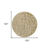 10' Tan And Taupe Round Shag Tufted Handmade Area Rug - Homeroots - Flyclothing LLC
