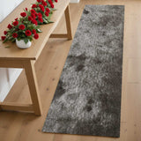 6' Charcoal Shag Hand Tufted Runner Rug - Homeroots - Flyclothing LLC