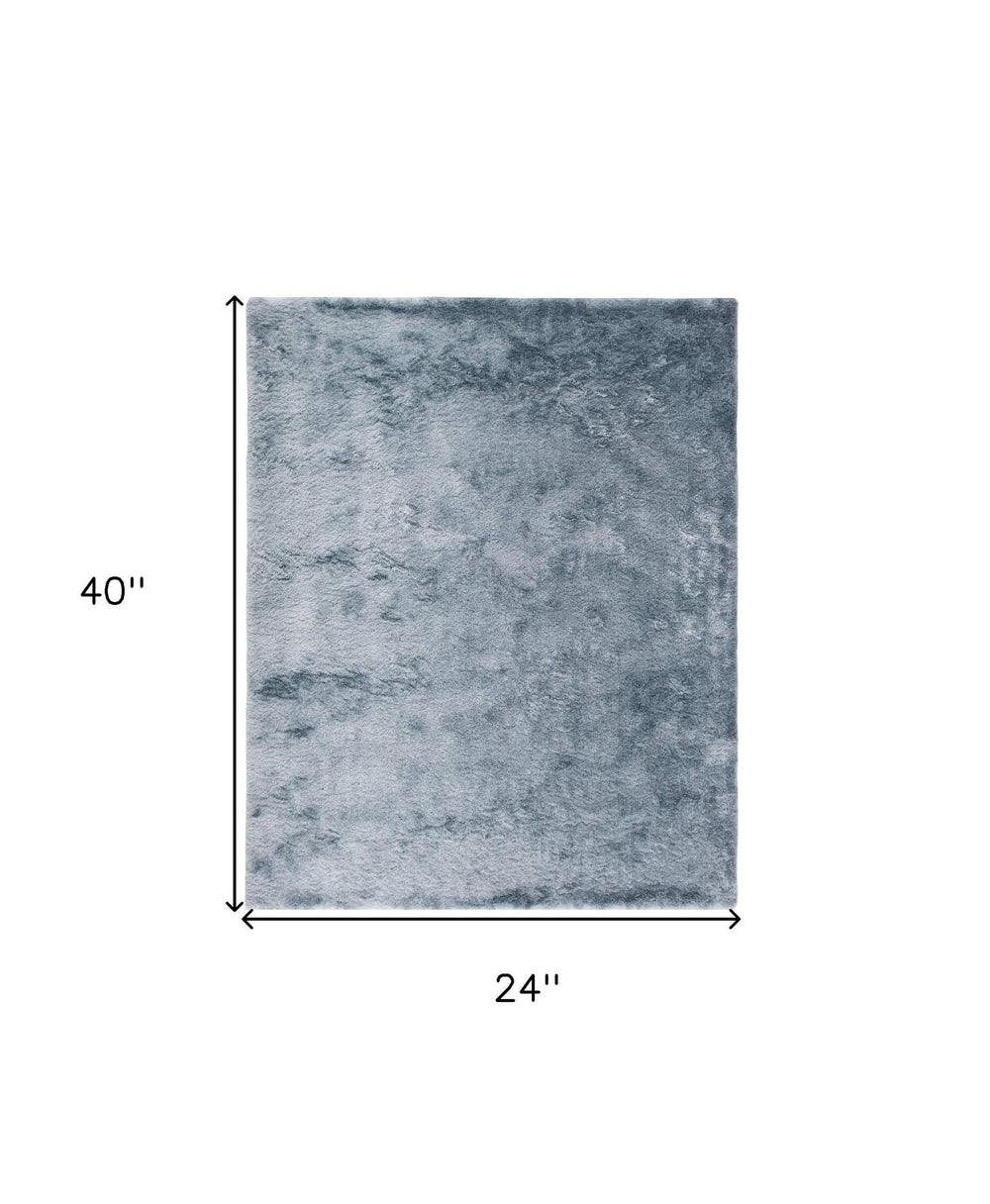 2' X 3' Blue And Silver Shag Tufted Handmade Area Rug - Homeroots - Flyclothing LLC