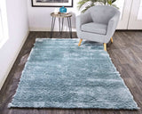 2' X 3' Blue And Silver Shag Tufted Handmade Area Rug - Homeroots - Flyclothing LLC