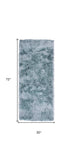 6' Blue And Silver Shag Tufted Handmade Runner Rug - Homeroots - Flyclothing LLC