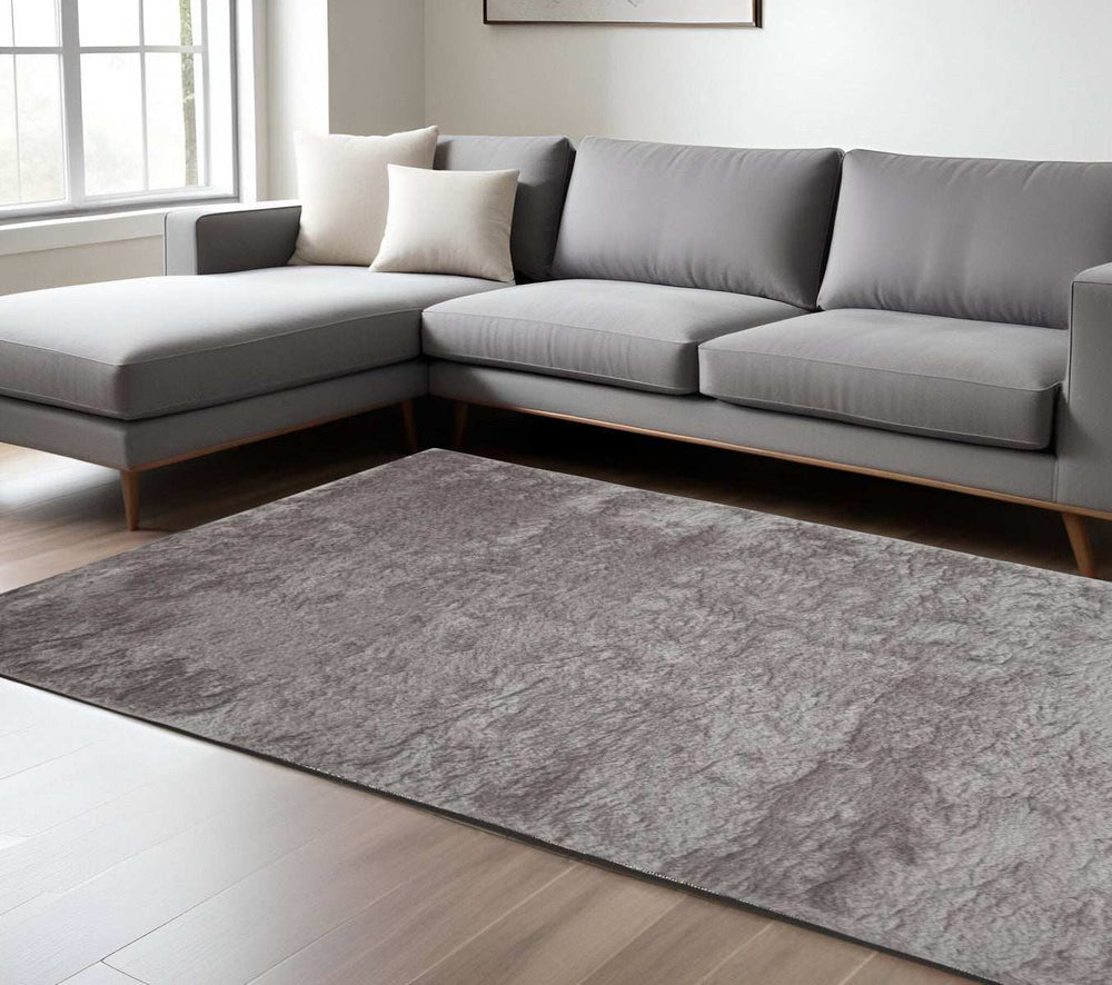 8' X 10' Gray And Silver Shag Tufted Handmade Area Rug - Homeroots - Flyclothing LLC