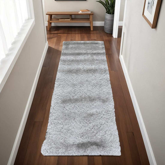 6' Gray Shag Hand Tufted Runner Rug - Homeroots - Flyclothing LLC
