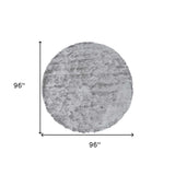 8' Gray And Silver Round Shag Tufted Handmade Area Rug - Homeroots - Flyclothing LLC